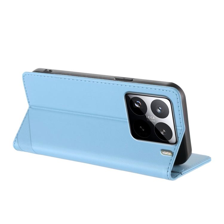 Funda de cuero retro con relieve para Xiaomi 15S Pro (azul claro)