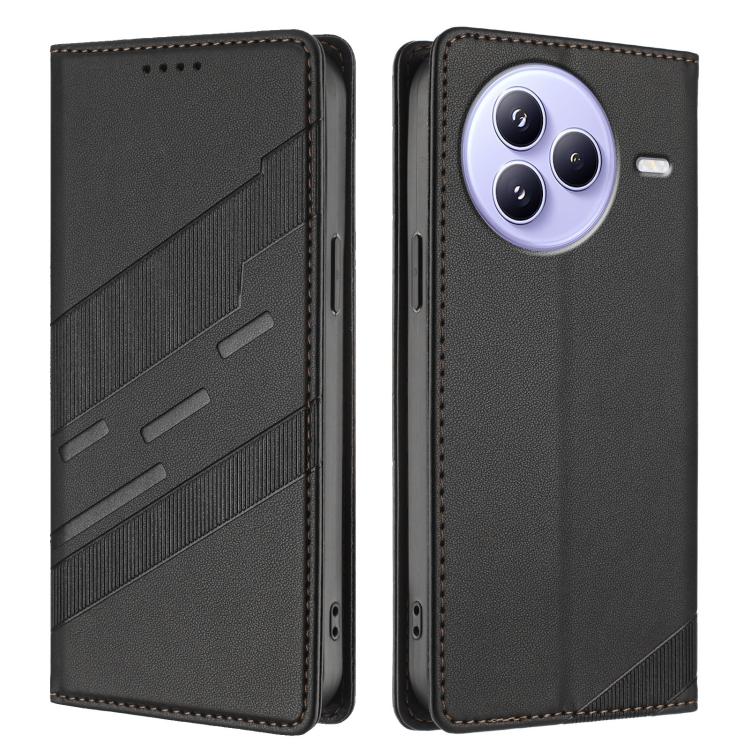 Funda de cuero retro con relieve para Xiaomi Civi 5 Pro (negro)