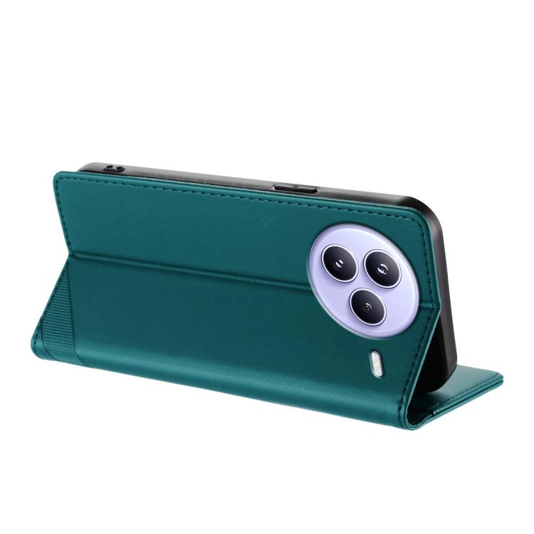 Funda de cuero retro con relieve para Xiaomi Civi 5 Pro (verde oscuro)