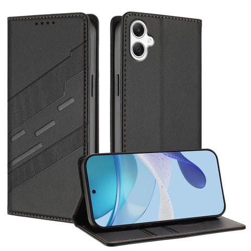 Funda de cuero retro con relieve para Samsung Galaxy A07 4G (negro)