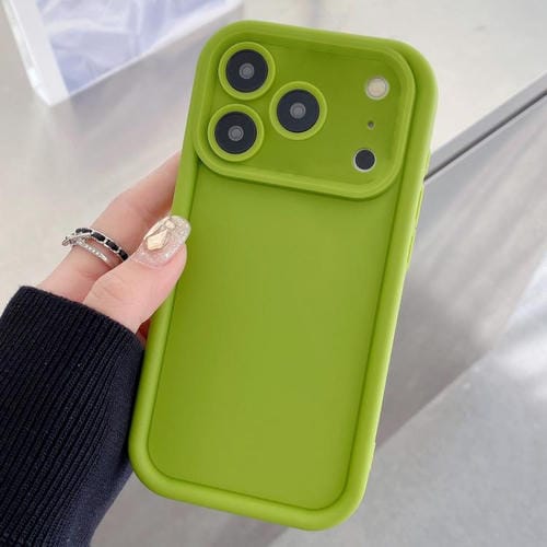 Funda de TPU con marco esmerilado y orificio preciso para iPhone 17 Pro Max (verde fluorescente)