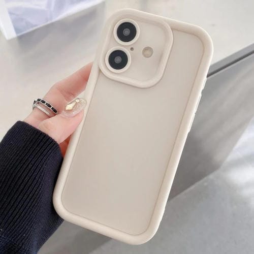 Funda de TPU con marco esmerilado y orificio preciso para iPhone 17 (blanca)