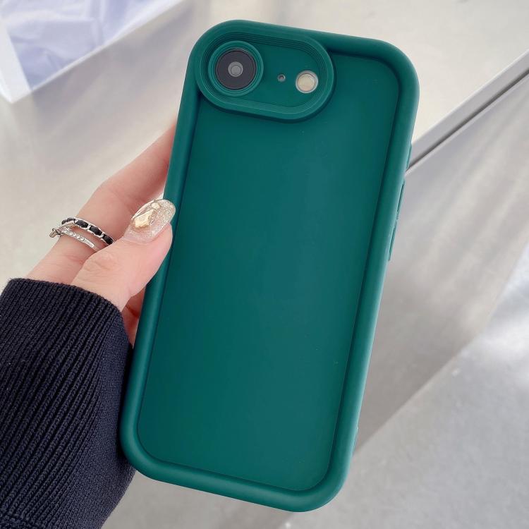 Funda de TPU con marco esmerilado y orificio preciso para iPhone 16e (azul oscuro)