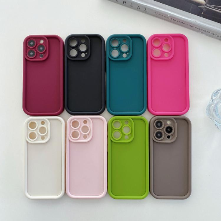 Funda de TPU con marco esmerilado y orificio preciso para iPhone 16e (negro)