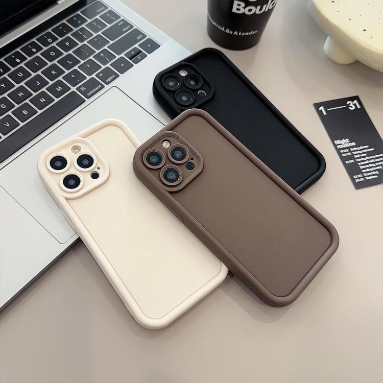 Funda de TPU con marco esmerilado y orificio preciso para iPhone 16e (blanca)