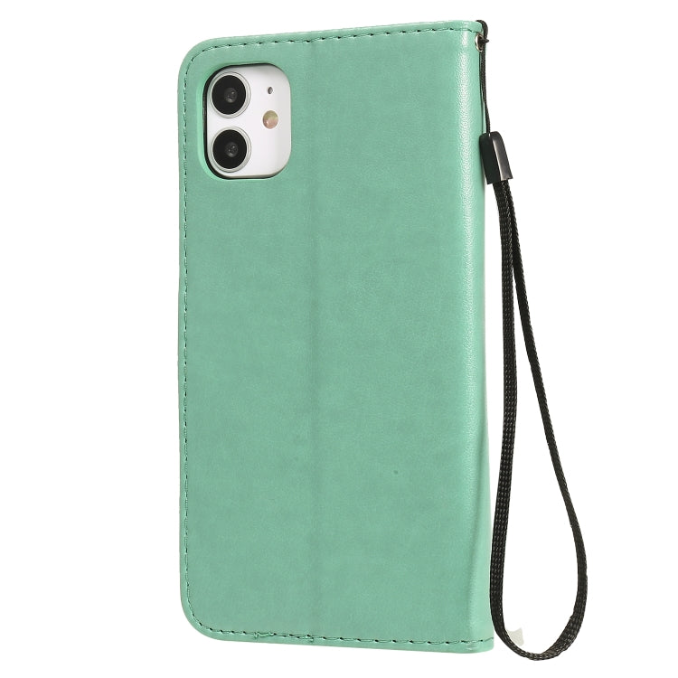 Funda de Cuero Cat Bee para iPhone 11 con Tapa Horizontal, Soporte, Ranuras para Tarjetas y Billetera (Verde)
