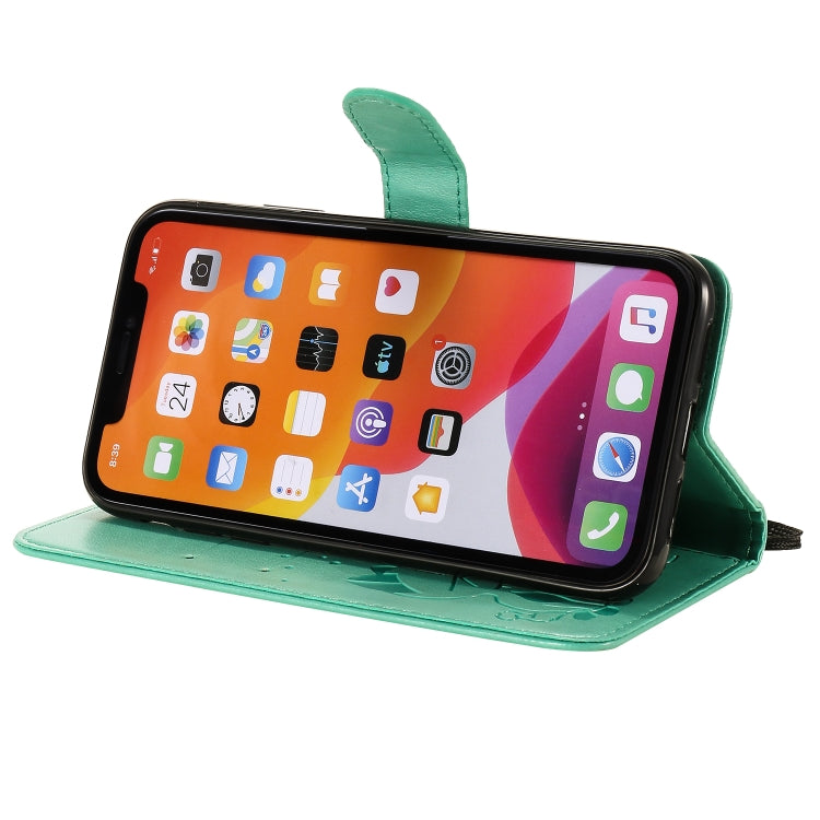Funda de Cuero Cat Bee para iPhone 11 con Tapa Horizontal, Soporte, Ranuras para Tarjetas y Billetera (Verde)
