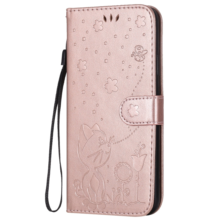 Funda para iPhone 11 Pro Max Cat Bee Cuero con Tapa Horizontal, Soporte y Ranuras para Tarjetas (Oro Rosa)