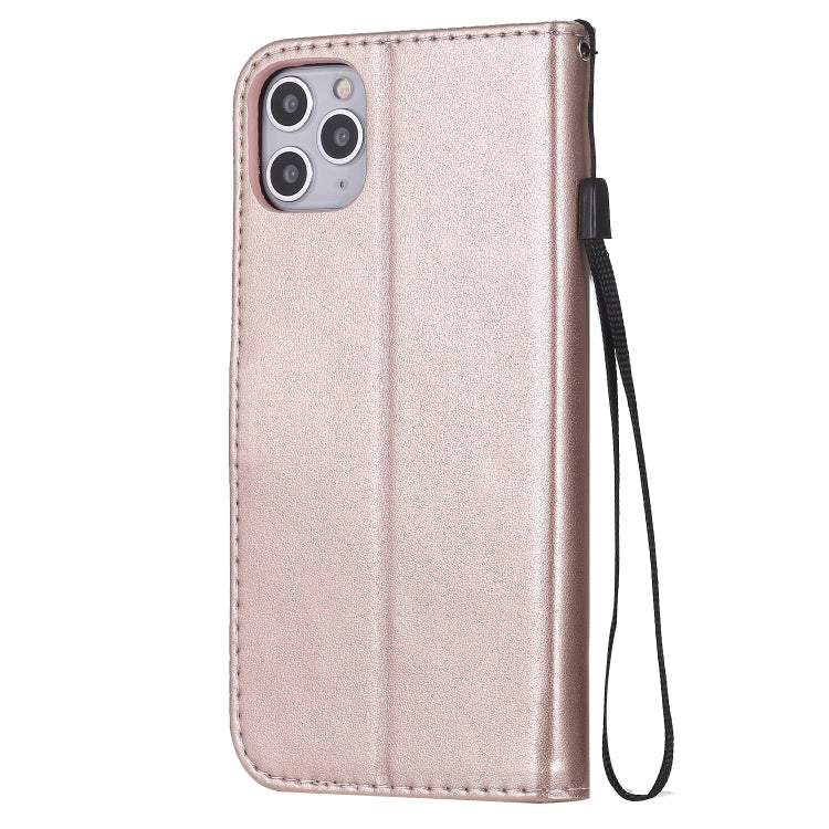 Funda para iPhone 11 Pro Max Cat Bee Cuero con Tapa Horizontal, Soporte y Ranuras para Tarjetas (Oro Rosa)