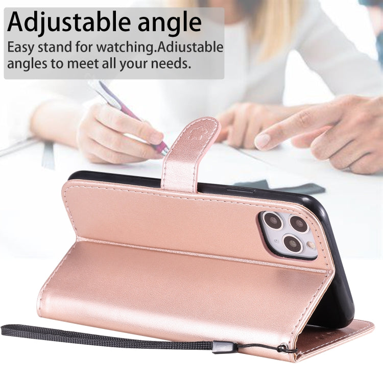 Funda para iPhone 11 Pro Max Cat Bee Cuero con Tapa Horizontal, Soporte y Ranuras para Tarjetas (Oro Rosa)