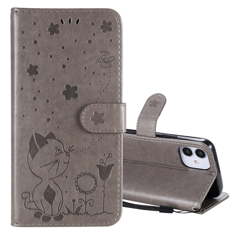 Funda de Cuero Cat Bee para iPhone 12 Mini con Tapa Horizontal, Soporte y Ranuras para Tarjetas (Gris)