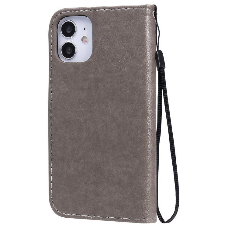 Funda de Cuero Cat Bee para iPhone 12 Mini con Tapa Horizontal, Soporte y Ranuras para Tarjetas (Gris)