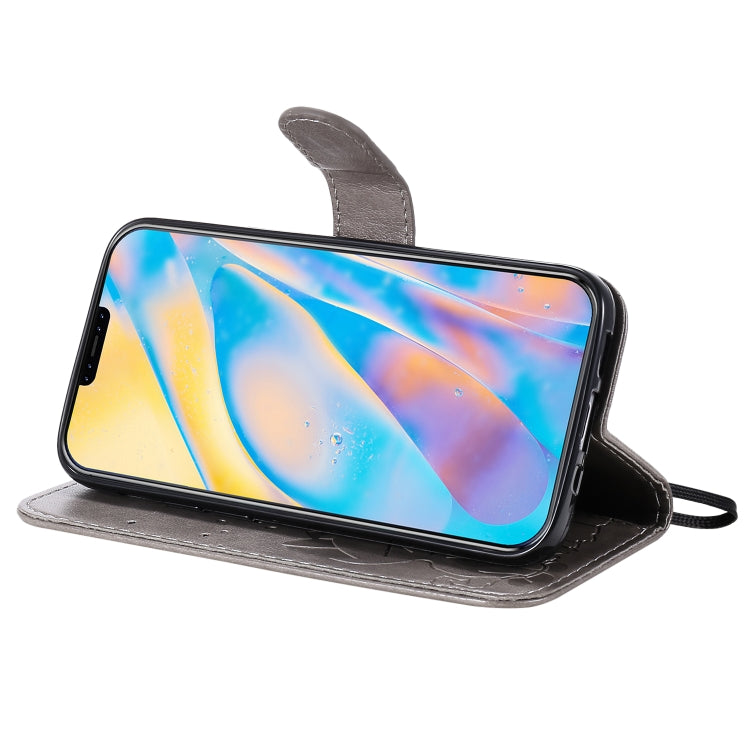 Funda de Cuero Cat Bee para iPhone 12 Mini con Tapa Horizontal, Soporte y Ranuras para Tarjetas (Gris)