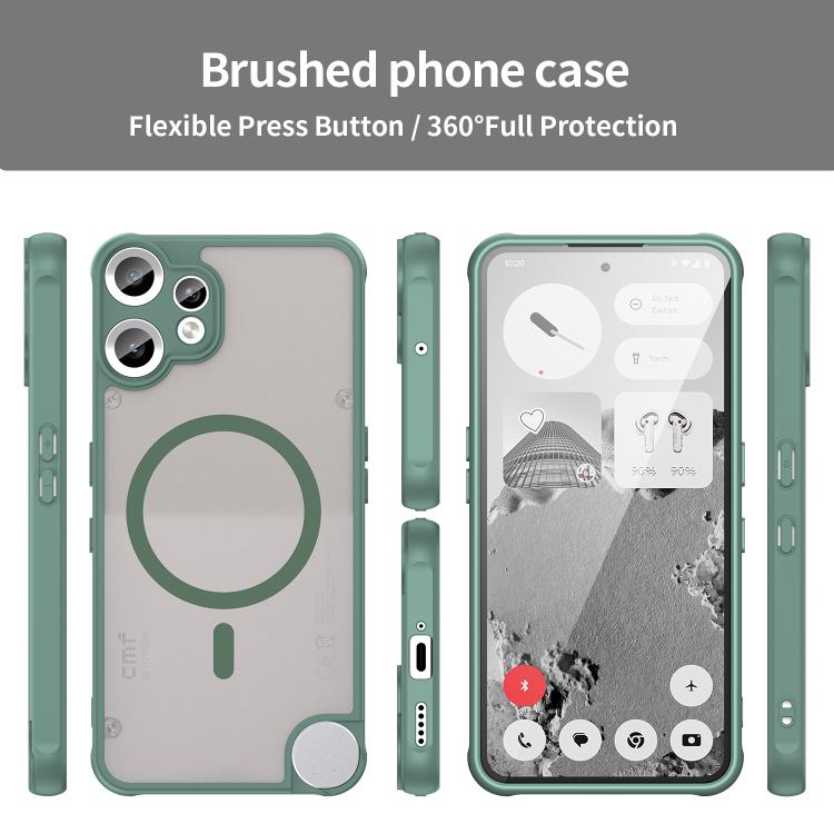 Funda para teléfono CMF Phone 2 Pro Fan Dun Series TPU híbrido PC esmerilado Magsafe (verde)