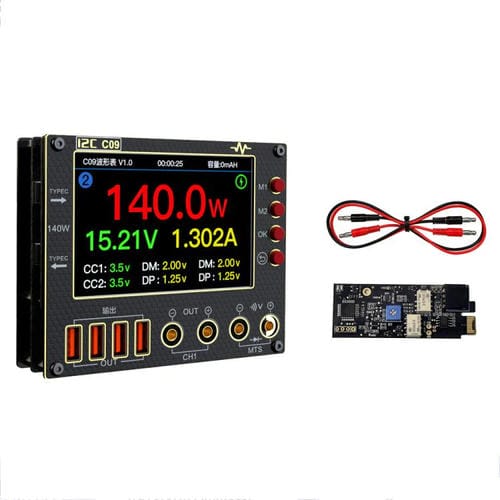 Digital Ammeter Waveform I2C C09 Load Detection and Voltage Measurement with Expansion Board