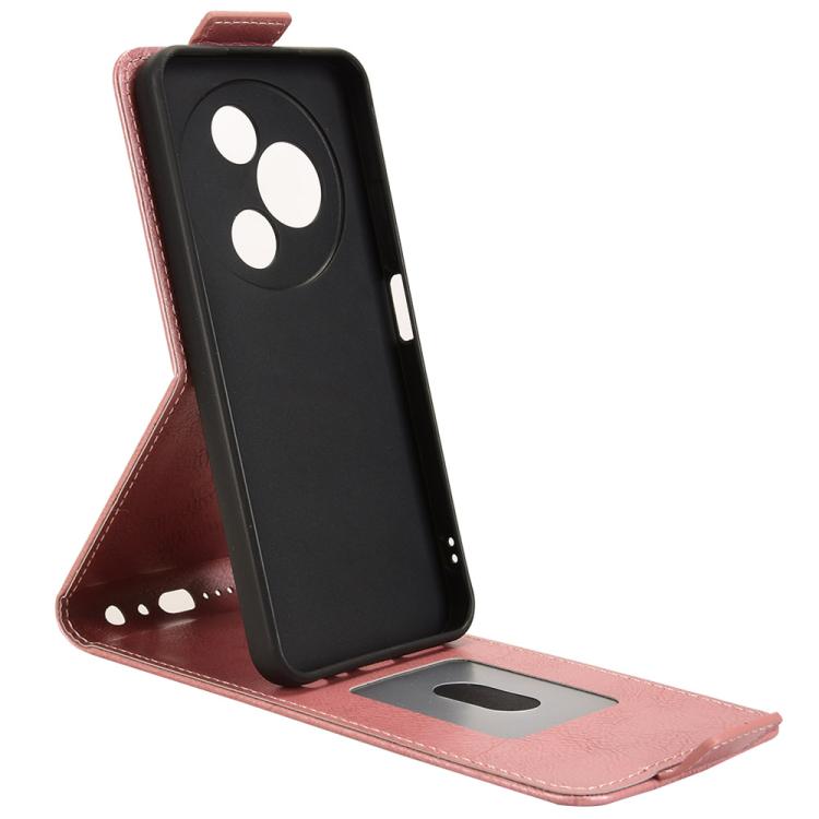 Funda magnética de cuero con tapa vertical y hebilla para TCL 605 (oro rosa)