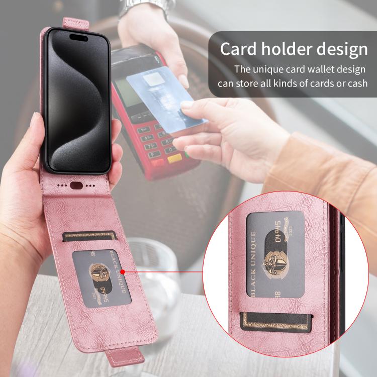 Funda magnética de cuero con tapa vertical y hebilla para TCL 605 (oro rosa)