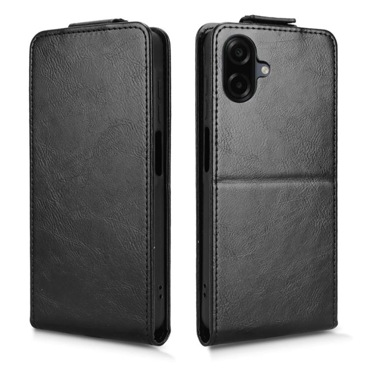 Funda magnética de cuero con tapa vertical y hebilla para Samsung Galaxy A07 4G (negra)