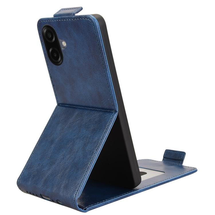 Funda magnética de cuero con tapa vertical y hebilla para Samsung Galaxy A07 4G (azul)