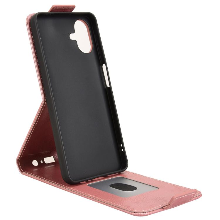 Funda magnética de cuero con tapa vertical y hebilla para Samsung Galaxy A07 4G (oro rosa)