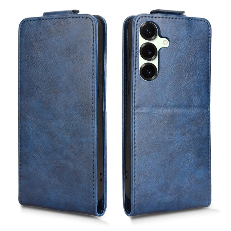 Funda magnética de cuero con tapa vertical y hebilla para Samsung Galaxy S25 FE 5G (azul)