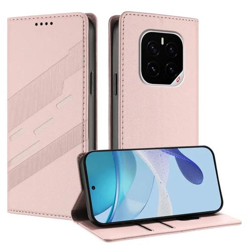 Funda de cuero retro con relieve para Honor GT Pro (rosa)