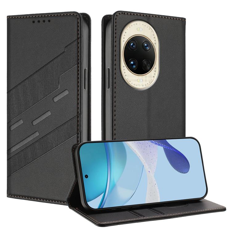 Funda de cuero retro con relieve para Huawei Nova 14 (negro)