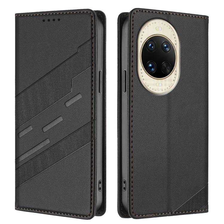 Funda de cuero retro con relieve para Huawei Nova 14 (negro)