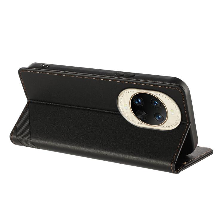 Funda de cuero retro con relieve para Huawei Nova 14 (negro)