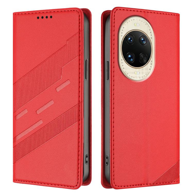 Funda de cuero retro con relieve para Huawei Nova 14 (rojo)