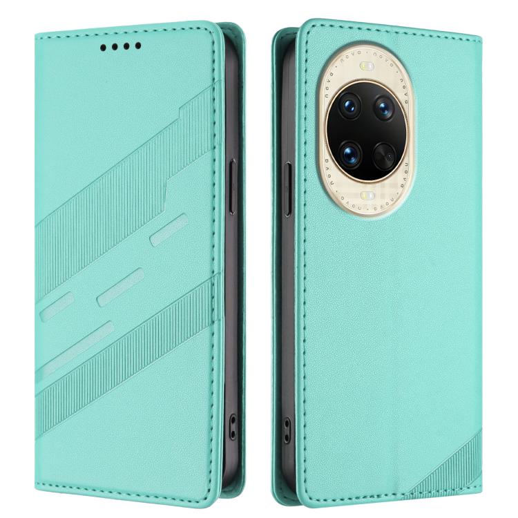 Funda de cuero retro con relieve para Huawei Nova 14 (verde menta)