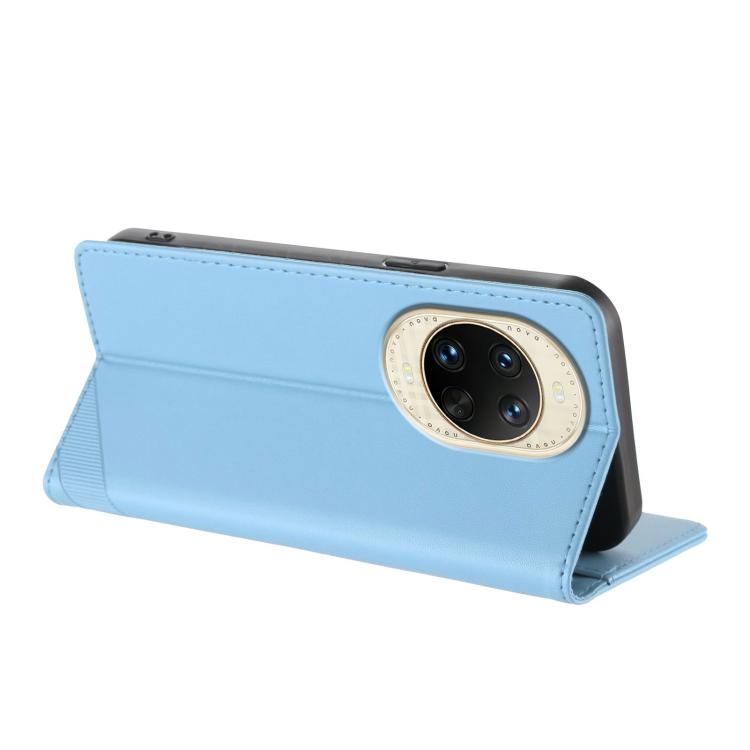 Funda de cuero retro con relieve para Huawei Nova 14 (azul claro)