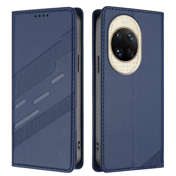 Funda de cuero retro con relieve para Huawei Nova 14 (azul oscuro)