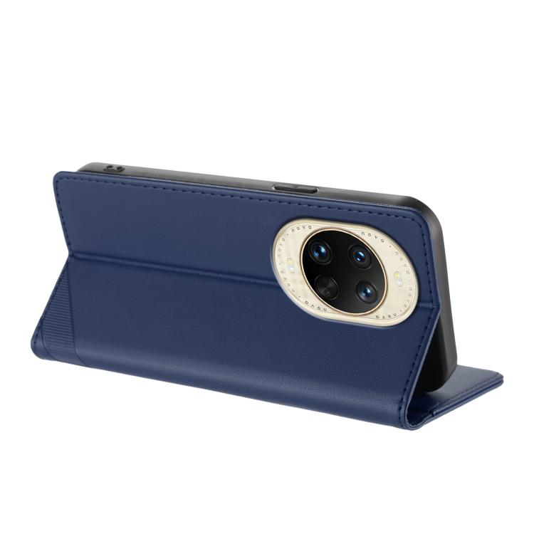 Funda de cuero retro con relieve para Huawei Nova 14 (azul oscuro)
