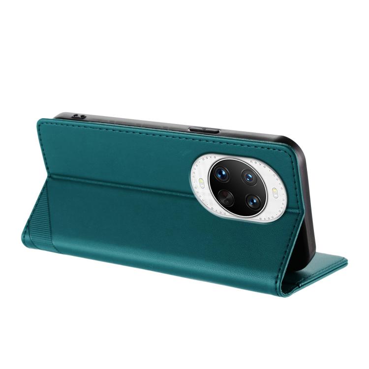 Funda de cuero retro con relieve para Huawei nova 14 Pro (verde oscuro)