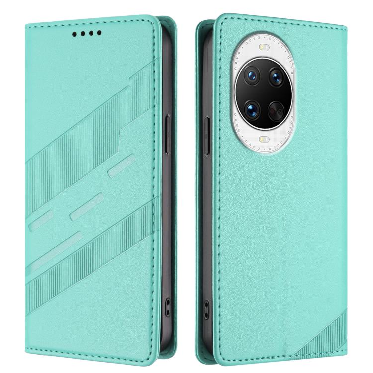 Funda de cuero retro con relieve para Huawei nova 14 Pro (verde menta)