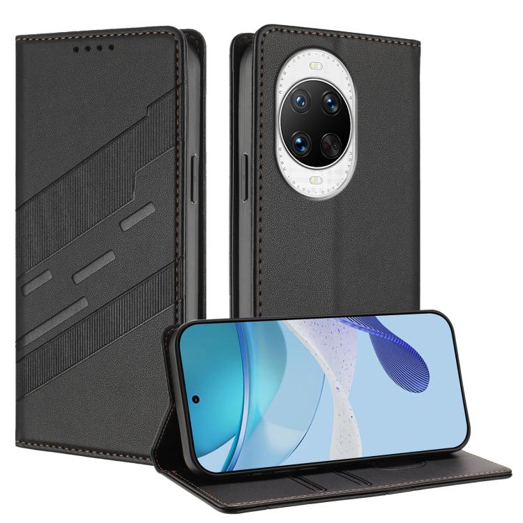 Funda de cuero retro con relieve para Huawei nova 14 Ultra (negro)