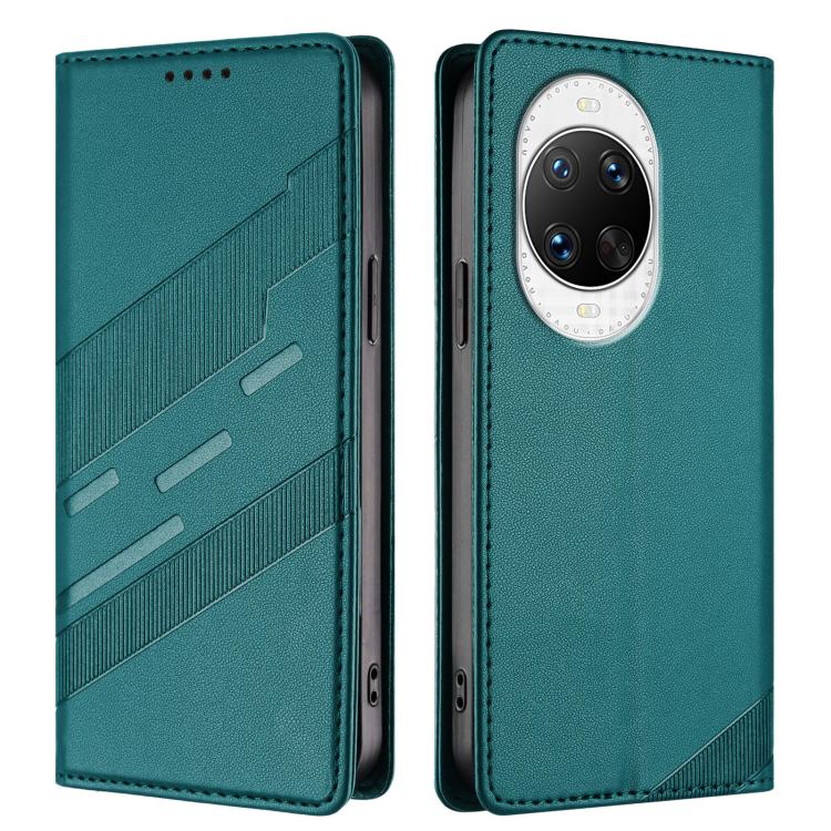Funda de cuero retro con relieve para Huawei nova 14 Ultra (verde oscuro)