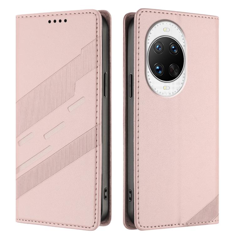 Funda de cuero retro con relieve para Huawei nova 14 Ultra (rosa)