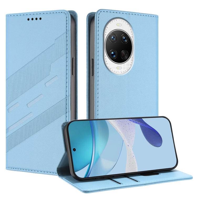 Funda de cuero retro con relieve para Huawei nova 14 Ultra (azul claro)