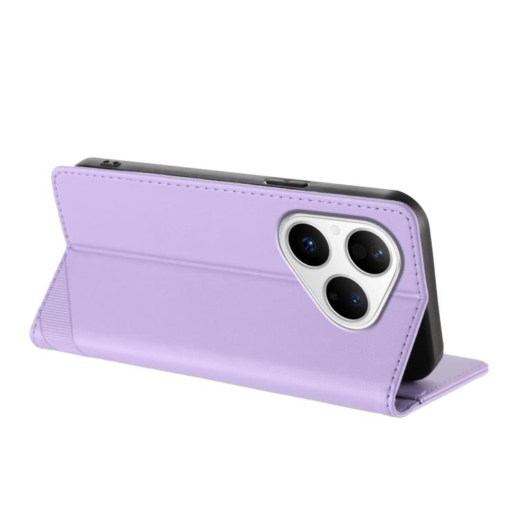 Funda de cuero retro con relieve para Huawei Pura 80 (morado claro)