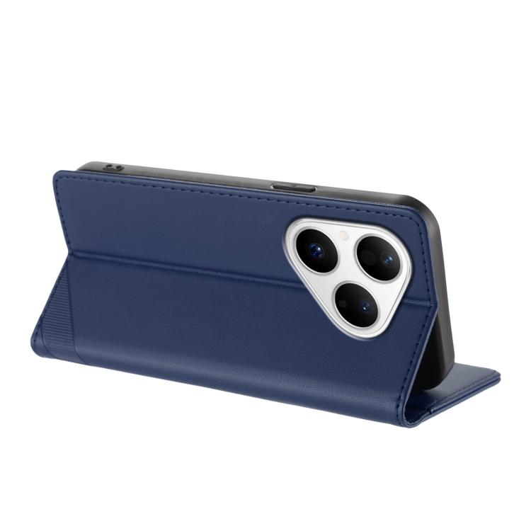 Funda de cuero retro con relieve para Huawei Pura 80 (azul oscuro)