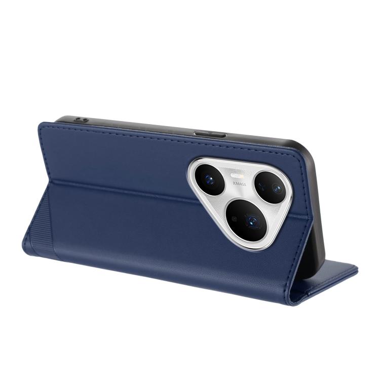 Funda de cuero retro con relieve para Huawei Pura 80 Pro+ (azul oscuro)