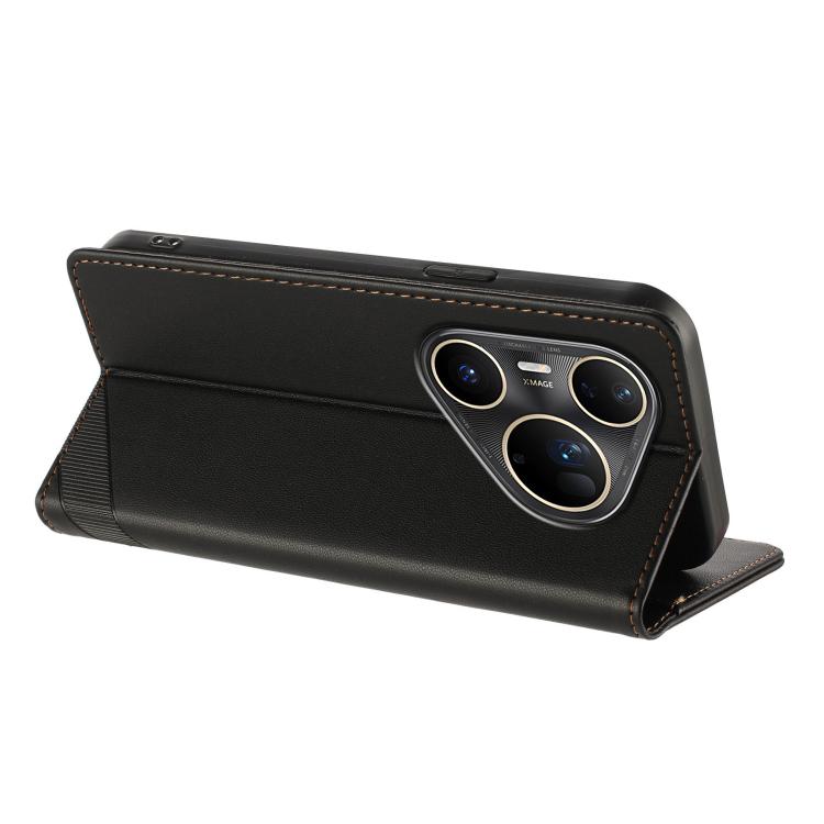 Funda de cuero retro con relieve para Huawei Pura 80 Pro Ultra (negro)