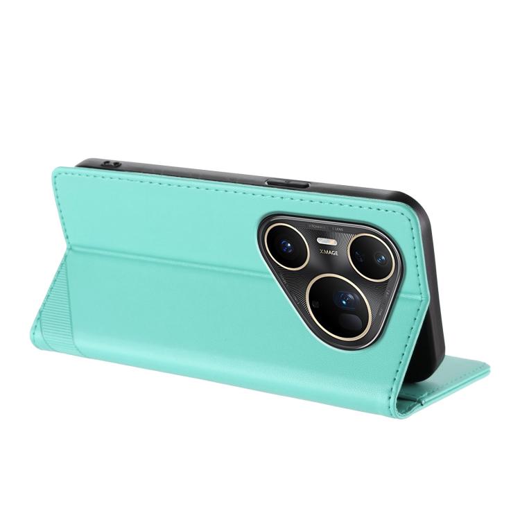 Funda de cuero retro con relieve para Huawei Pura 80 Pro Ultra (verde menta)