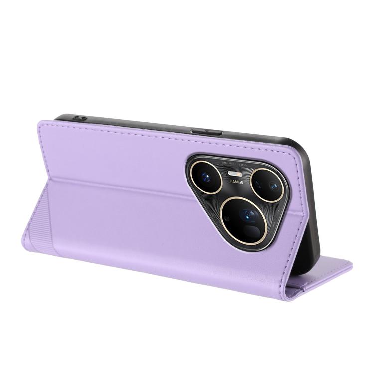 Funda de cuero retro con relieve para Huawei Pura 80 Pro Ultra (morado claro)