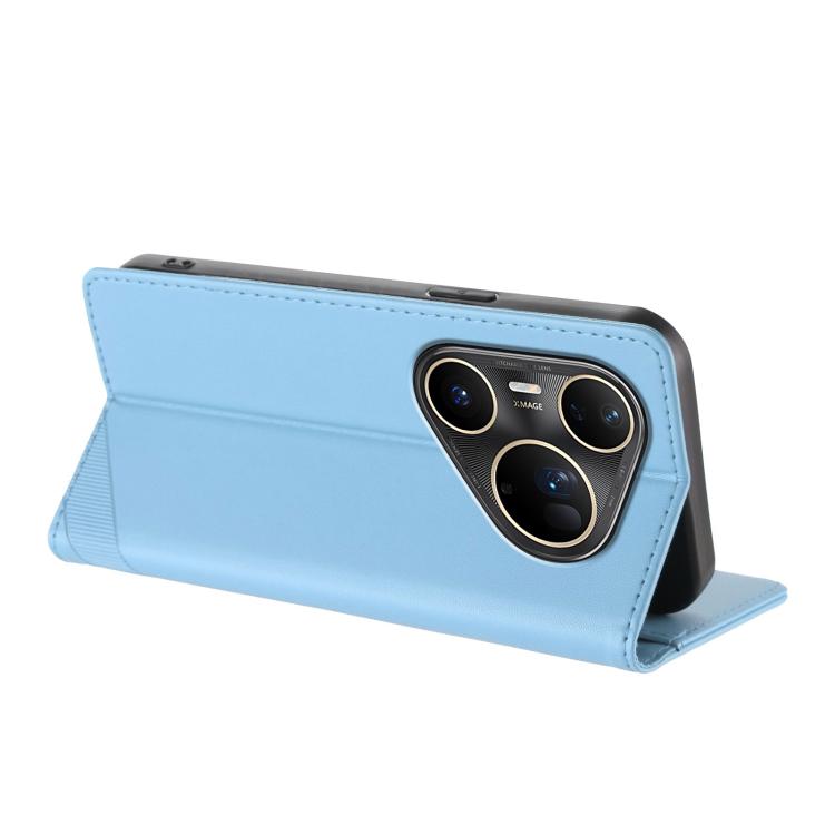 Funda de cuero retro con relieve para Huawei Pura 80 Pro Ultra (azul claro)