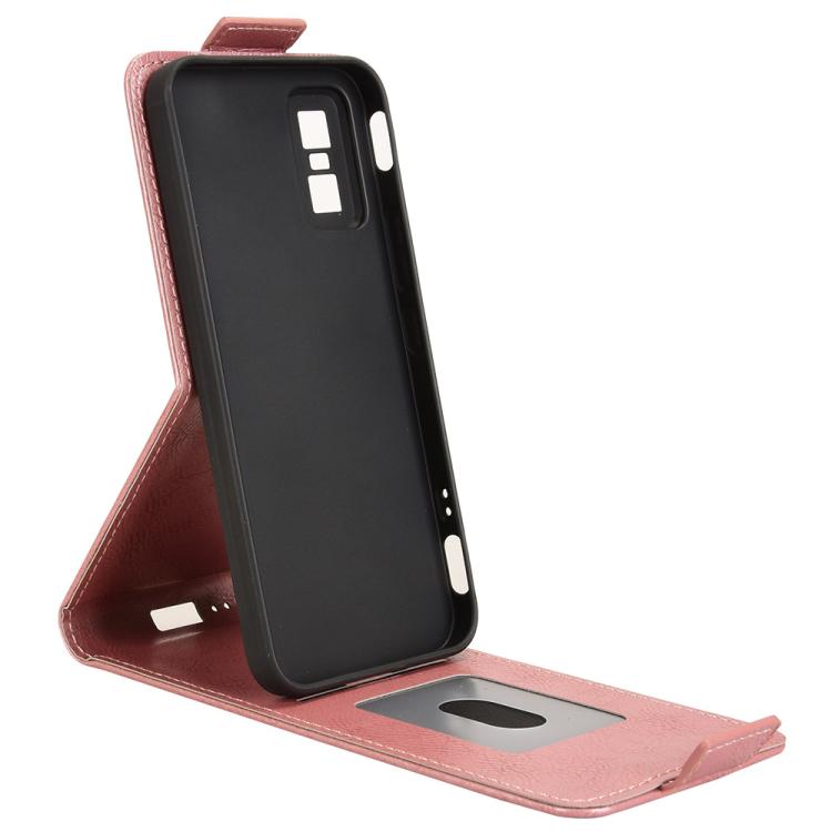 Funda magnética de cuero con tapa vertical y hebilla para Infinix GT 30 Pro (oro rosa)