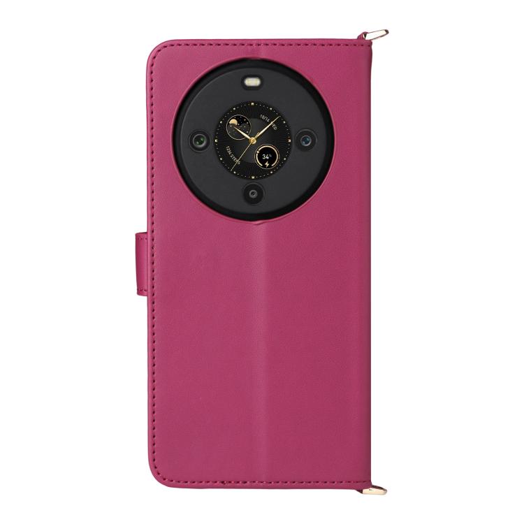 Funda de cuero multifuncional para Fossibot S3 Pro con 6 ranuras para tarjetas y correa para la muñeca (rosa)