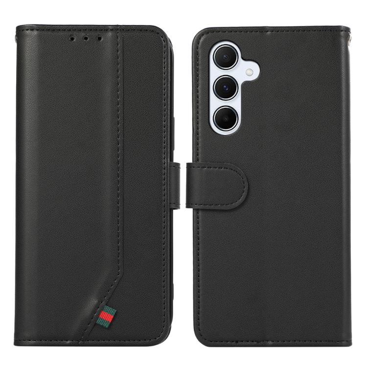 Funda de cuero ABEEL con textura delicada y RFID para Samsung Galaxy A17 5G (negra)
